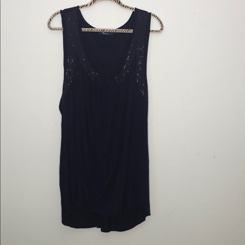 Eloquiil layered tank size 24 navy blue EUC